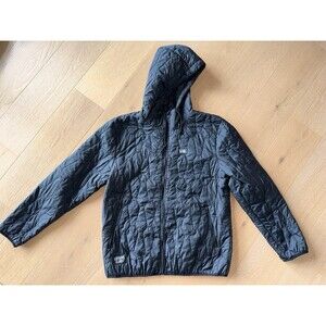 Lurking Class Jacket Mens Large Black Quilted Hooded Insulated Zip Pockets Skull
